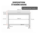 Table inox soubassement 2000 x 800 mm adossée avec renfort sur roulettes / GOLDINOX 