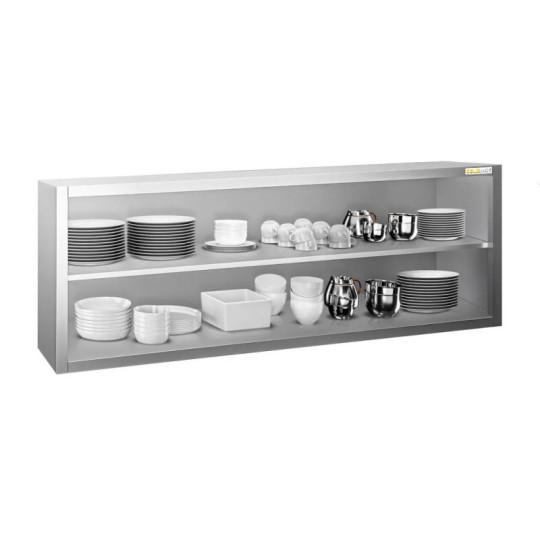Placard mural inox 2000 x 400 mm / Hauteur 650 mm avec portes coulissantes PREMIUM / GOLDINOX
