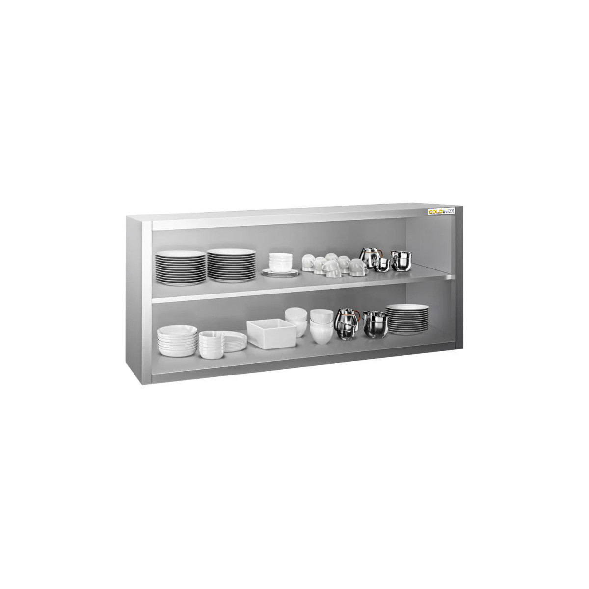 Placard mural inox 1400 x 400 mm / Hauteur 650 mm avec portes coulissantes PREMIUM / GOLDINOX