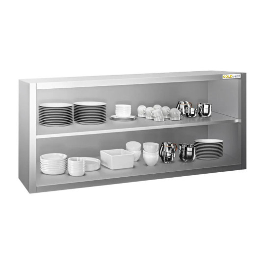 Placard mural inox 1600 x 400 mm / Hauteur 650 mm avec portes coulissantes PREMIUM / GOLDINOX