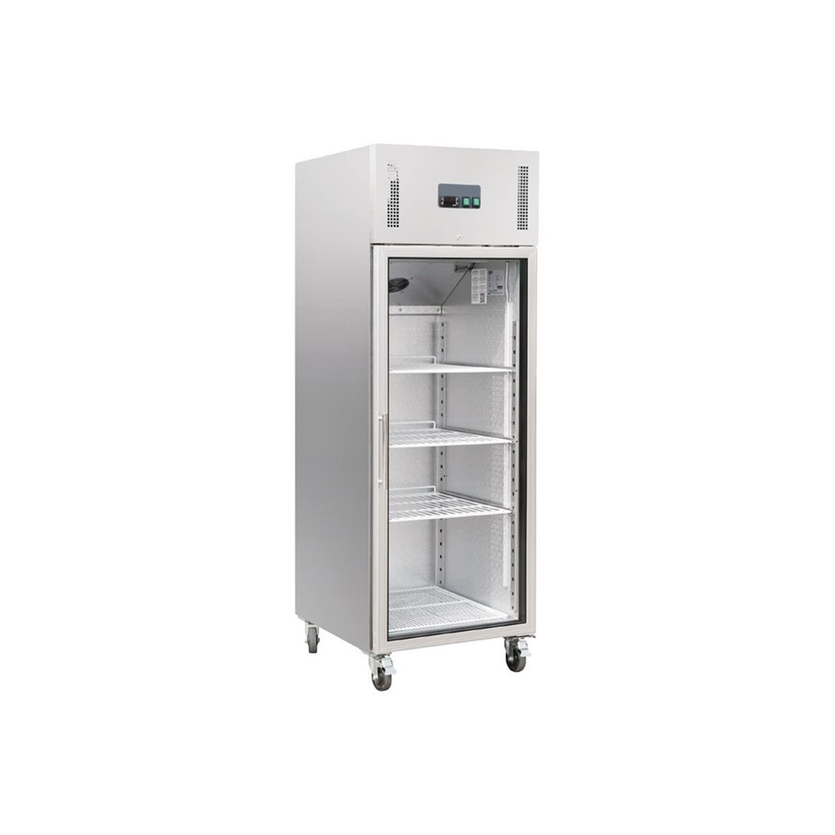 Réfrigérateur inox 600 L / 1 porte vitrée