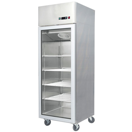 Réfrigérateur inox 670 L / Tropicalisé / 1 porte vitrée