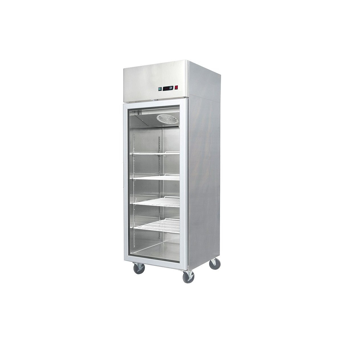 Réfrigérateur inox 670 L / Tropicalisé / 1 porte vitrée