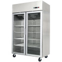 Réfrigérateur inox 1300 L / Tropicalisé / 2 portes vitrées