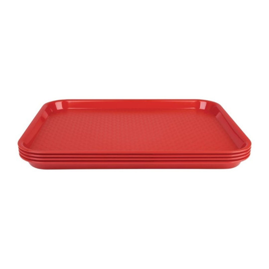 Plateau de service rouge 345x265mm - LOT DE 10