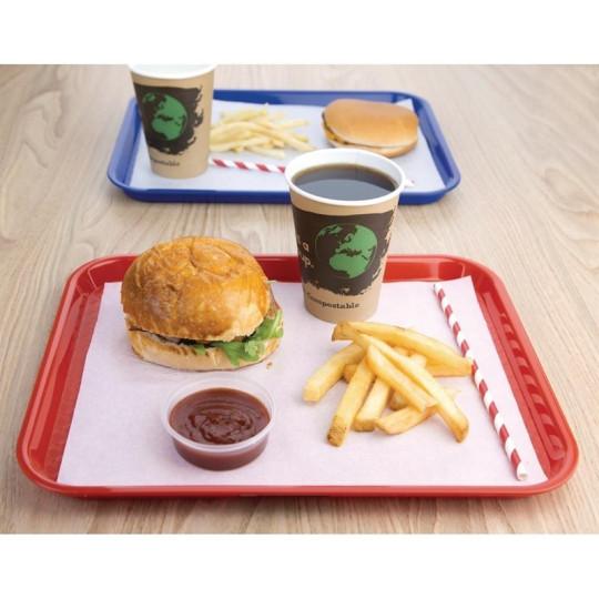 Plateau de service rouge 345x265mm - LOT DE 10
