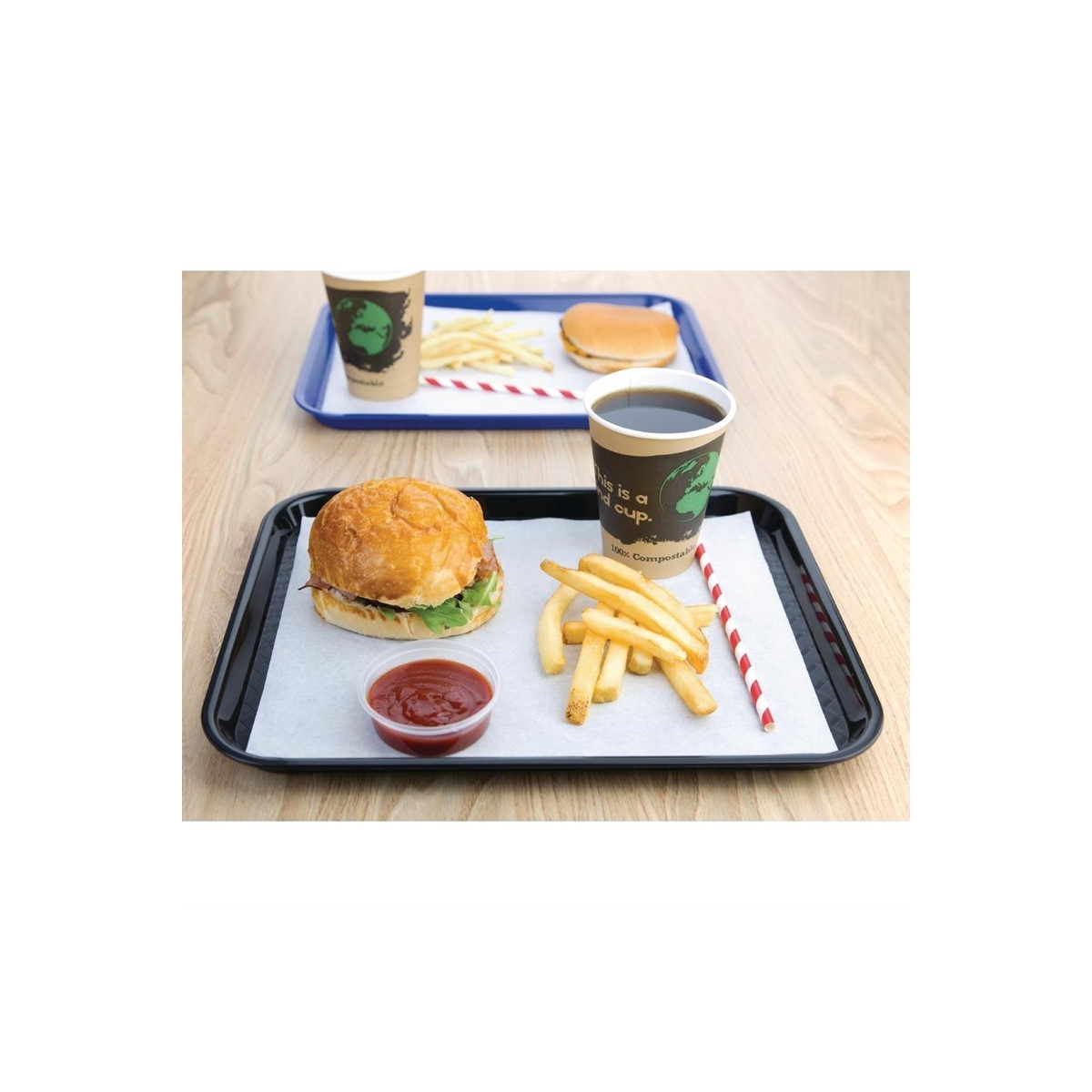 Plateau de service noir 345x265mm - LOT DE 10