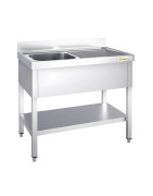 Plonge inox 1 Bac - Profondeur 600 mm
