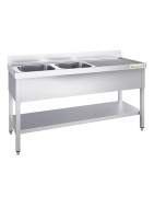 Plonge inox 2 Bacs - Profondeur 700 mm