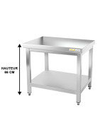  Table de travail inox soubassement profondeur 600 mm