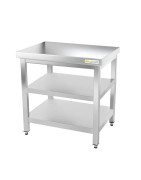 Table de travail inox avec 2 étagères inférieures profondeur 500 mm
