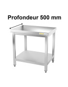 Table de travail inox profondeur 500 mm