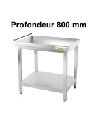 Table de travail inox profondeur 800 mm