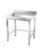 Table de travail inox avec renfort et dosseret profondeur 800 mm