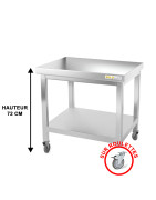 Table de travail inox soubassement sur roulettes profondeur 800 mm