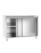 Meuble bas inox avec portes coulissantes profondeur 800 mm