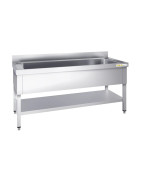Plonge inox 1 grande cuve - Profondeur 700 mm