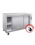 Armoire chauffante sur roulettes avec portes coulissantes profondeur 600 mm