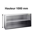 Placard mural inox ouvert Hauteur 1000 mm