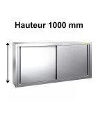Placard mural inox avec portes coulissantes Hauteur 1000 mm