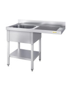 Plonge inox lave-vaisselle 1 bac - Profondeur 700 mm